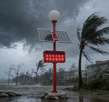 太阳能台风预警宣传信号杆(LED300W款)：让预警更及时，让防灾更主动