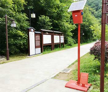 定制化语音+智能感应：太阳能播报杆户外安全提示
