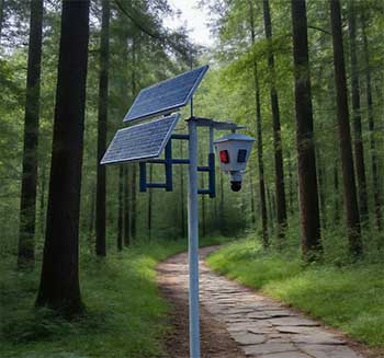 户外安防选什么？太阳能语音监控杆，无需市电更便捷